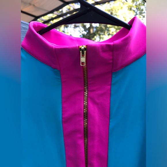 NEW AB Sport Golf Long Sleeve Sun Shirt w Mesh Sleeves UV 40 colorblock collar - Picture 6 of 10